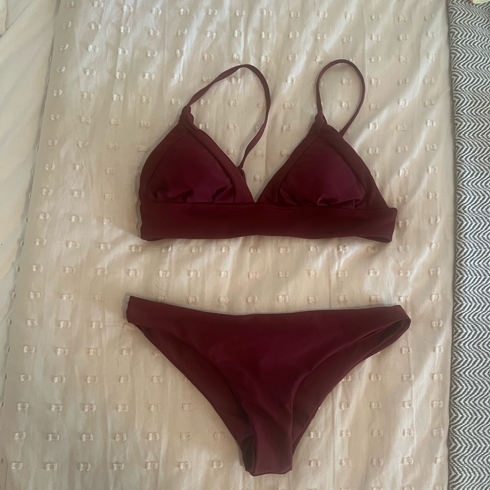 Maroon/Burgundy Boutique Two Piece Swimsuit NWOT